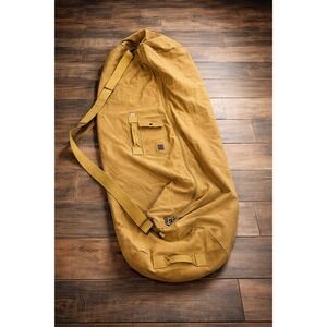 Military Style XL Canvas Duffel Bag 60" Heavy Duty Travel Gear Bag Brown/Green